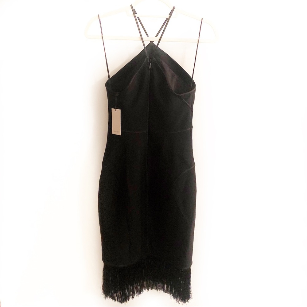 Cinq a Sept Bryn Black Fringe Cocktail Dress New - Picture 3 of 8